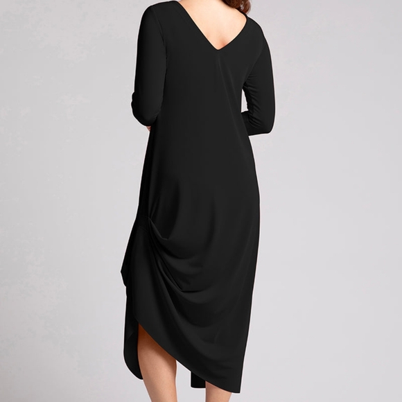 🇨🇦 SYMPLI black drama dress, 3/4 Sleeve size 6, NWT - Picture 4 of 16